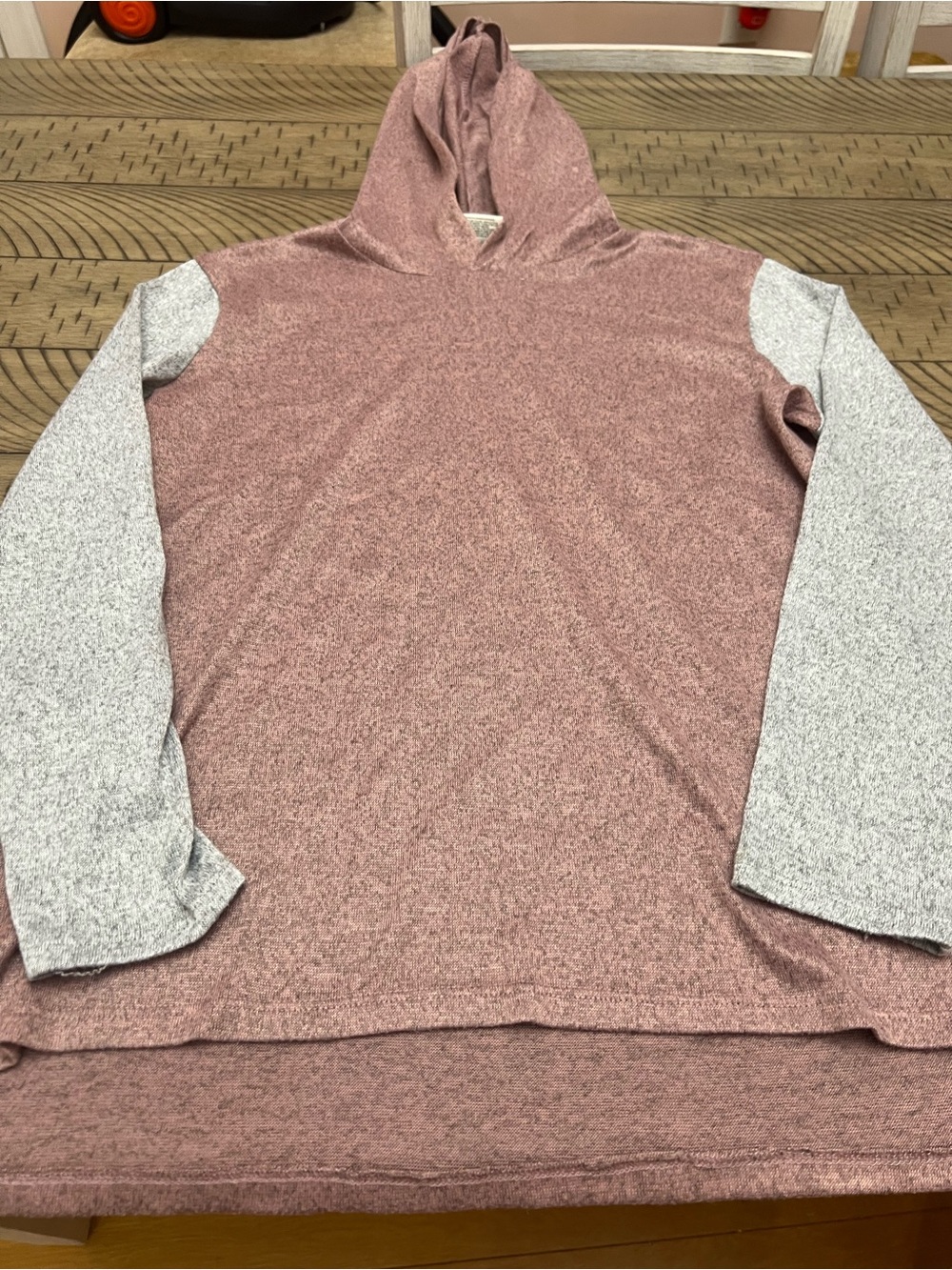 Women’s Bobbie Brooks Mauve Heather Knit Hooded Pullover Size Medium